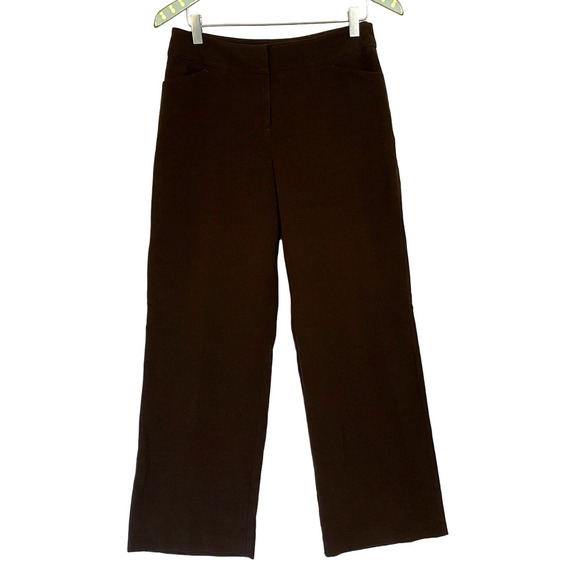 Chicos Dress Pants Size 0.5 Short Brown Wide Leg Career Casual Stretch 28x30 - Picture 1 of 14
